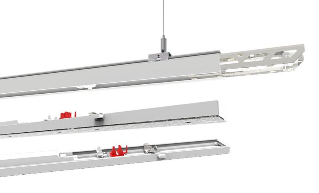 Aluminum PMMA Indoor Led Linear Lighting 0-10V Easy Ceiling Installation